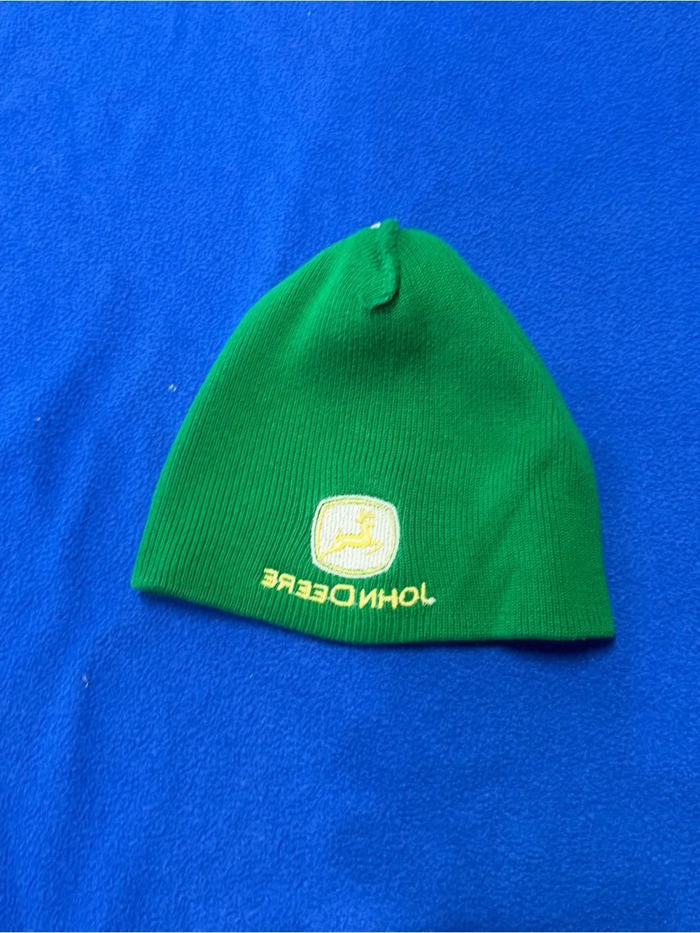 John Deere Green Knit Hat with Yellow Logo Embroidery kids